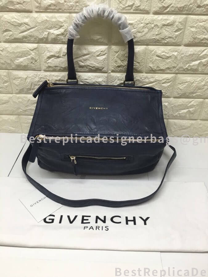 Givenchy Small Pandora Bag In Aged Leather Blue GHW 1-28608